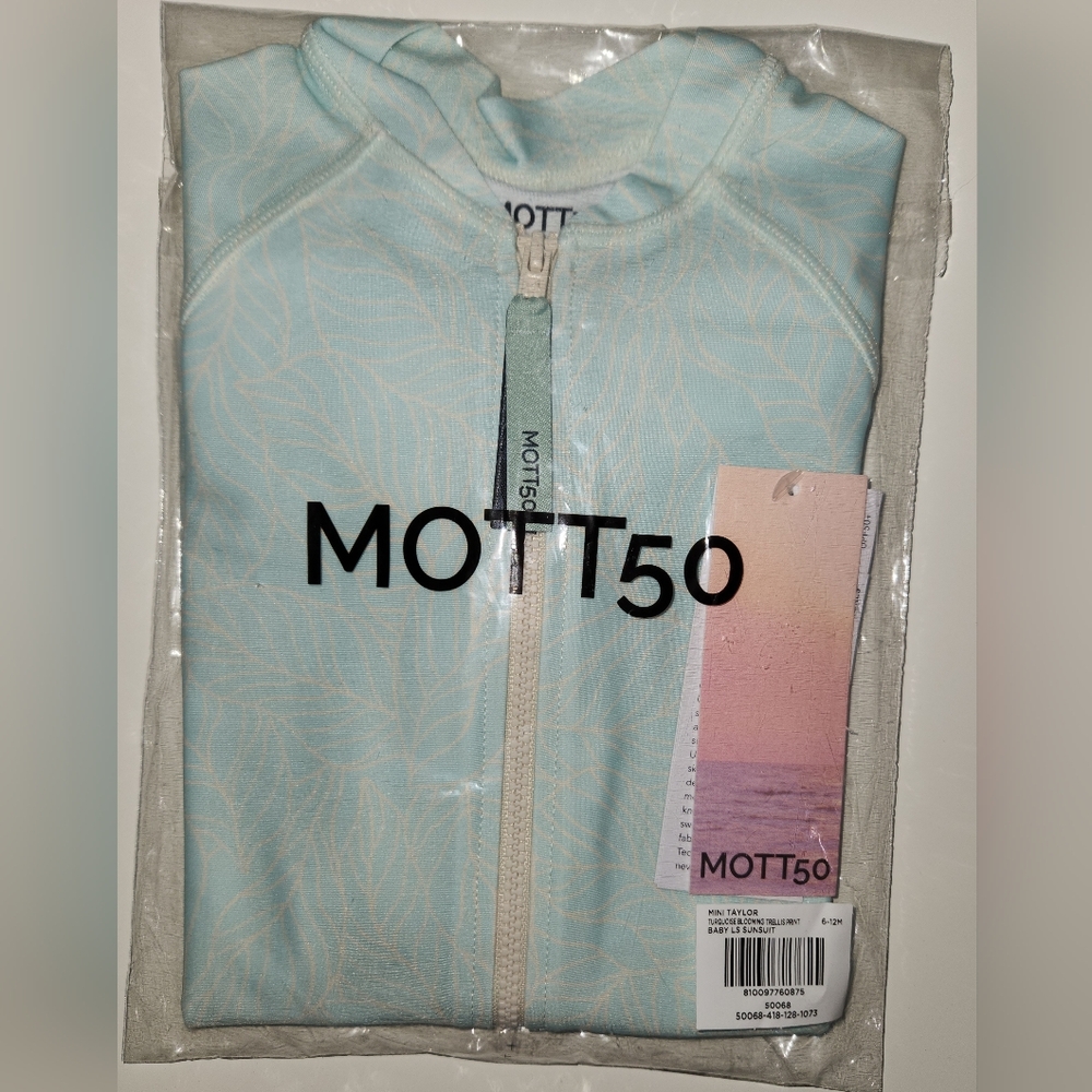 Mini Taylor Turquoise Blooming Trellis Print Baby LS Sunsuit 6-12M
